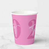 ピンク220th20誕生日パーティー 紙コップ (左)