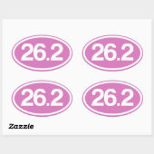 ピンク26.2フルマラソンステッカー 楕円形シール (シート)