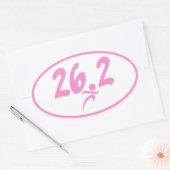 ピンク26.2マラソン 楕円形シール (封筒)