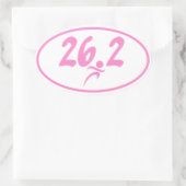 ピンク26.2マラソン 楕円形シール (バッグ)