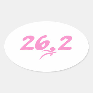 ピンク26.2マラソン 楕円形シール