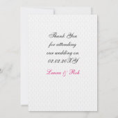 ピンク3エース結婚ベガスサンキューカード サンキューカード (裏面)