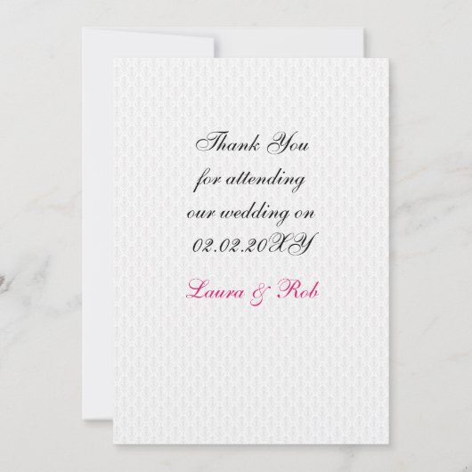 ピンク3エース結婚ベガスサンキューカード サンキューカード (裏面)