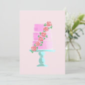 ピンク3層ケーキ 招待状 (スタンド正面)