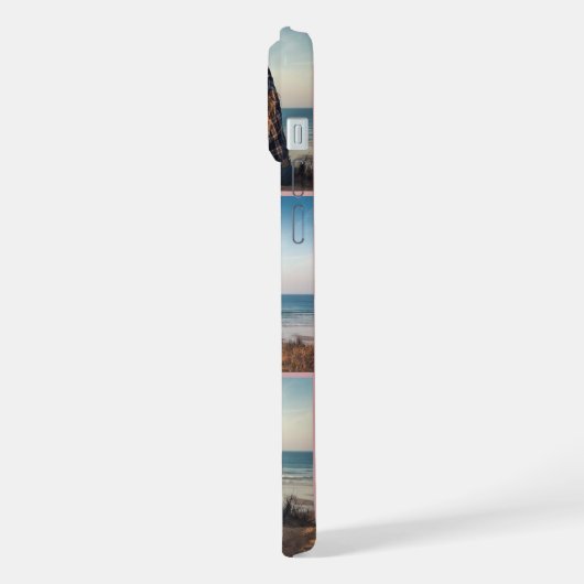 ピンク3枚の写真最高の友だちお好み編集可能カラー iPhoneケース (左側面)