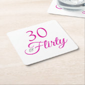 ピンク30と気のあるそぶりをした誕生日 スクエアペーパーコースター (アングル)
