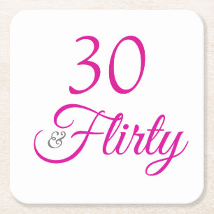 ピンク30と気のあるそぶりをした誕生日 スクエアペーパーコースター