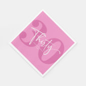 ピンク30回第30回誕生日パーティー スタンダードランチョンナプキン (角)