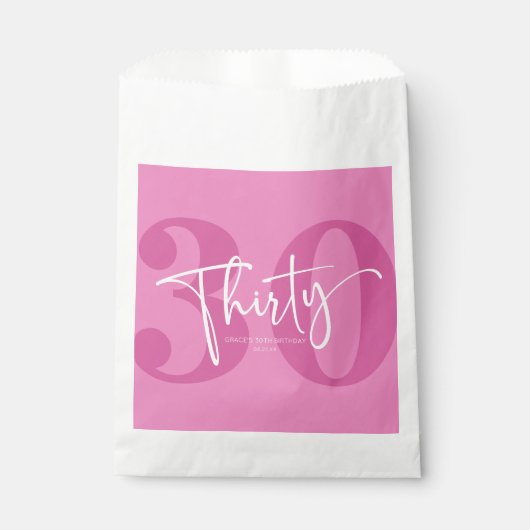 ピンク30回第30回誕生日パーティー フェイバーバッグ (正面)