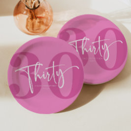 ピンク30回第30回誕生日パーティー ペーパープレート