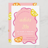 ピンク30歳の誕生日メキシカンアディオス20代パーティー 招待状 (正面/裏面)