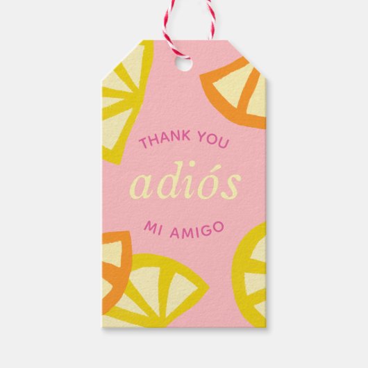 ピンク30歳の誕生日メキシコのアディオス20sのお願い ギフトタグ (正面)