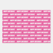 ピンク30番目のハッピーバースデー名前をカスタムする ラッピングペーパーシート (正面3)