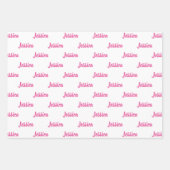 ピンク30番目のハッピーバースデー名前をカスタムする ラッピングペーパーシート (正面2)