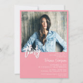 ピンク30thバースデーフォト招待状 招待状 (正面)