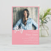 ピンク30thバースデーフォト招待状 招待状 (スタンド正面)