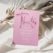ピンク30th誕生日パーティーグリッツ 招待状