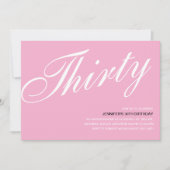 ピンク30th誕生日招待状 招待状 (正面)