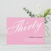 ピンク30th誕生日招待状 招待状 (スタンド正面)