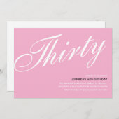 ピンク30th誕生日招待状 招待状 (正面/裏面)