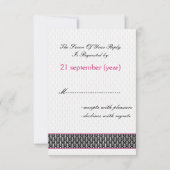 ピンク3 aces vegas wedding rsvp card, 3.5 x 5 (裏面)