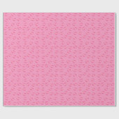 ピンク3Dハートバレンタインデー ラッピングペーパー (フラット)