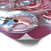 ピンク3Dバラ結婚の芸術 ポスター (角)