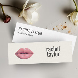 ピンク3Dホットメイクビジネスカード スキニー名刺