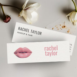 ピンク3Dホットメイクビジネスカード スキニー名刺