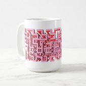 ピンク3D迷路マグカップ コーヒーマグカップ (正面左)
