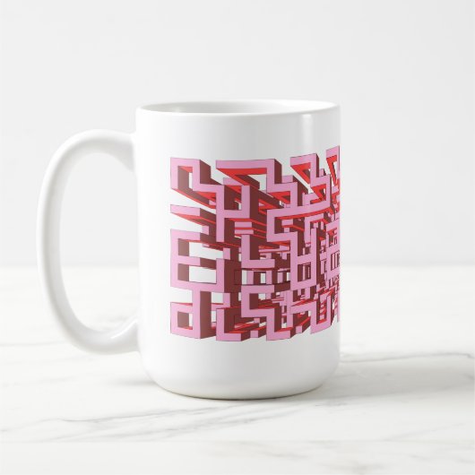 ピンク3D迷路マグカップ コーヒーマグカップ (左)