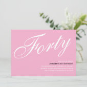ピンク40th誕生日招待状 招待状 (スタンド正面)