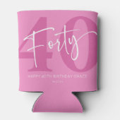 ピンク40th40th誕生日パーティーギフト 缶クーラー (裏面)