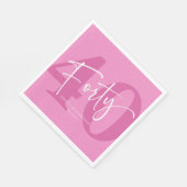 ピンク40th40th誕生日パーティー スタンダードランチョンナプキン (角)