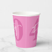 ピンク40th40th誕生日パーティー 紙コップ (右)