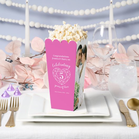 ピンク5周年記念結婚のトルマリン2枚 フェイバーボックス (ウェディング)