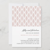 ピンク50と素晴らしいアールデコ50歳の誕生日 招待状 (正面)