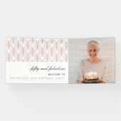 ピンク50と素晴らしいアールデコ50誕生日 横断幕 (横)