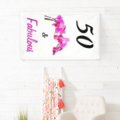 ピンク50と素晴らしいオ誇りを持ったキランの花の写真 横断幕 (インサイチュ)