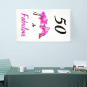 ピンク50と素晴らしいオ誇りを持ったキランの花の写真 横断幕 (トレードショー)