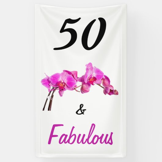 ピンク50と素晴らしいオ誇りを持ったキランの花の写真 横断幕 (縦)