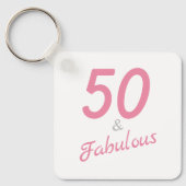 ピンク50と素晴らしいキーチェーン キーホルダー (正面)