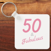 ピンク50と素晴らしいキーチェーン キーホルダー (正面)