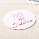 ピンク50と素晴らしいコースター ラウンドペーパーコースター (アングル)