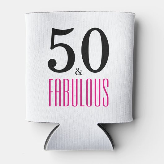 ピンク50と素晴らしいタイポグラフィ50誕生日 缶クーラー (正面)