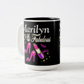 ピンク50と素晴らしいパーソナライズMUG ツートーンマグカップ (正面左)