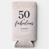 ピンク50と素晴らしい紙吹雪誕生日 スリム缶クーラー (正面)