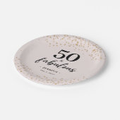 ピンク50と素晴らしい誕生日パーティー ペーパープレート (アングル)
