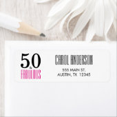 ピンク50と素晴らしい50番目の誕生日差出人住所 ラベル (インサイチュ)