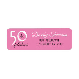 ピンク50と素晴らしい50誕生日脚本 ラベル